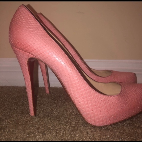 Christian Louboutin Shoes - Christian Louboutin pink snakeskin pumps